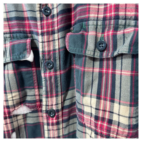 Vintage L.L. Bean mens Jacket Size Large Flannel Lined Plaid Distressed - Picture 3 of 4